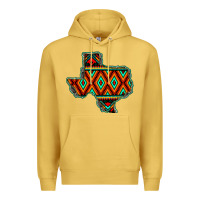 Antique Gold Texas Map With Aztec Background Premium Hoodie - JahusDesignShop