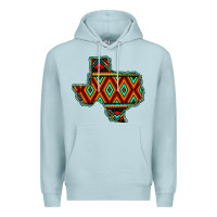 Blue Mist Texas Map With Aztec Background Premium Hoodie - JahusDesignShop
