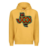 Mustard Texas Map With Aztec Background Premium Hoodie - JahusDesignShop