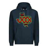 Navy Texas Map With Aztec Background Premium Hoodie - JahusDesignShop