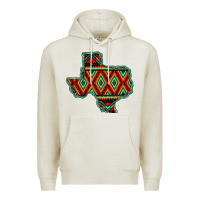 Oatmeal Heather Texas Map With Aztec Background Premium Hoodie - JahusDesignShop