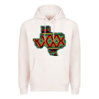 Pale Pink Texas Map With Aztec Background Premium Hoodie - JahusDesignShop