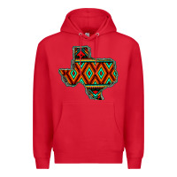 Red Texas Map With Aztec Background Premium Hoodie - JahusDesignShop