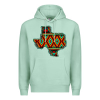 Seafoam Texas Map With Aztec Background Premium Hoodie - JahusDesignShop