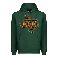 Sports Green Texas Map With Aztec Background Premium Hoodie - JahusDesignShop