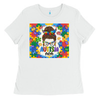 White autism mom Ladies Tee - MaliasSmallBusiness