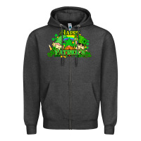 Charcoal Heather St. Patrick's Day gnomes Zipper Hoodie - HowdyJamesFarm