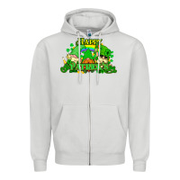 Dove Grey St. Patrick's Day gnomes Zipper Hoodie - HowdyJamesFarm
