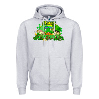 Heather Grey St. Patrick's Day gnomes Zipper Hoodie - HowdyJamesFarm