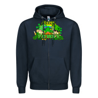 Navy St. Patrick's Day gnomes Zipper Hoodie - HowdyJamesFarm