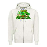 Oatmeal Heather St. Patrick's Day gnomes Zipper Hoodie - HowdyJamesFarm