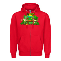 Red St. Patrick's Day gnomes Zipper Hoodie - HowdyJamesFarm