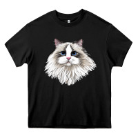 Black Ragdoll Face Cat Heavy Core Tee - LillyAllenDesigns