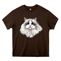 Chocolate Brown Ragdoll Face Cat Heavy Core Tee - LillyAllenDesigns