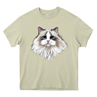 Mossy Ragdoll Face Cat Heavy Core Tee - LillyAllenDesigns