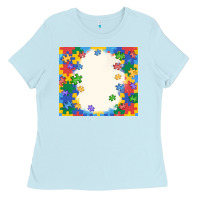 Baby Blue autism Ladies Tee - MaliasSmallBusiness