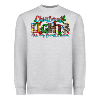 Heather Grey christmas lights are my favorite Heavyweight Sweatshirt - texasbilliewilder
