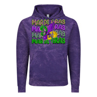 Cloud Purple mardi gras with fleur de lis Vintage Hoodie - LillyAllenDesigns