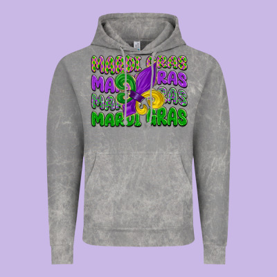 Mardi Gras With Fleur De Lis Vintage Hoodie Designed By Lillyallendesigns