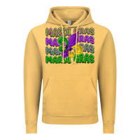 Vintage Mustard mardi gras with fleur de lis Vintage Hoodie - LillyAllenDesigns