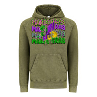 Vintage Olive mardi gras with fleur de lis Vintage Hoodie - LillyAllenDesigns