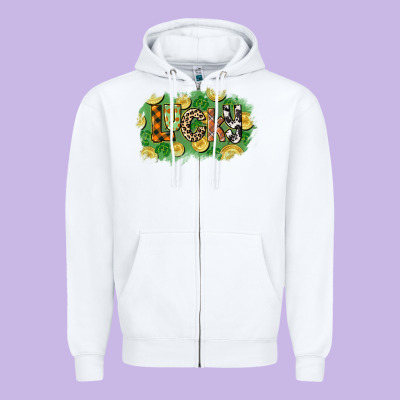Western Lucky St. Patrick's Day Zipper Hoodie Designed By Cowgirlartshop