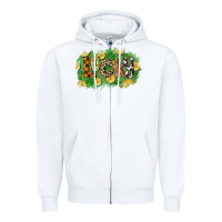 White Western lucky St. Patrick's Day Zipper Hoodie - CowGirlArtShop