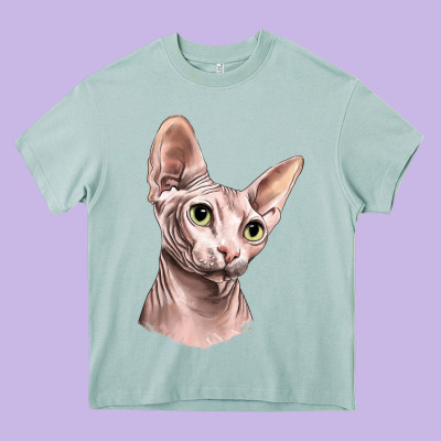 Sphynx Cat Heavy Core Tee Designed By Lillyallendesigns