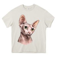 Cream Sphynx Cat Heavy Core Tee - LillyAllenDesigns