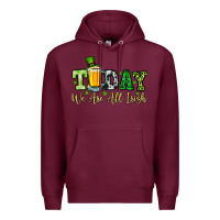 Burgundy Today we are all Irish Premium Hoodie - OliviaCreatesArt