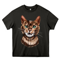 Asphalt Bengal Cat Face Heavy Core Tee - LillyAllenDesigns