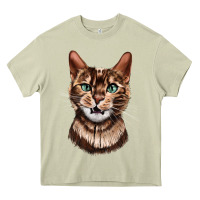 Mossy Bengal Cat Face Heavy Core Tee - LillyAllenDesigns