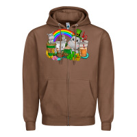 Chestnut St. Patrick's Hippopotamus coffee cups Zipper Hoodie - CowGirlArtShop