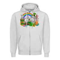 Dove Grey St. Patrick's Hippopotamus coffee cups Zipper Hoodie - CowGirlArtShop