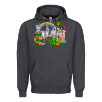 Smoke St. Patrick's Hippopotamus coffee cups Zipper Hoodie - CowGirlArtShop