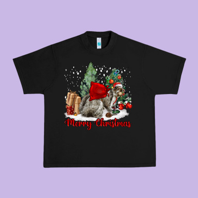 Merry Christmas Gray Squirrel Urban Heavy Tee Designed By Lillyallendesigns