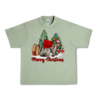 Oil Green Merry Christmas Gray Squirrel Urban Heavy Tee - LillyAllenDesigns