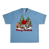Pebble Blue Merry Christmas Gray Squirrel Urban Heavy Tee - LillyAllenDesigns