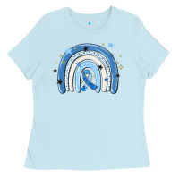 Baby Blue in april wear blue autism awareness Ladies Tee - MaliasSmallBusiness