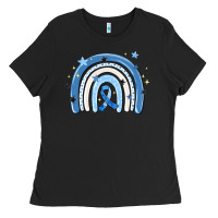Black in april wear blue autism awareness Ladies Tee - MaliasSmallBusiness