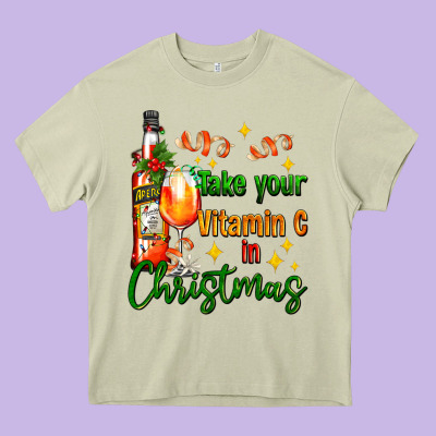 Take Your Vitamin C In Christmas Heavy Core Tee Designed By Adodesignshop