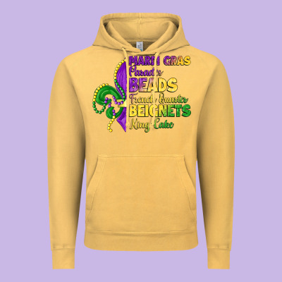 Mardi Gras Parades Beads French Quarter Beignets K Vintage Hoodie Designed By Lillyallendesigns