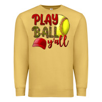 Antique Gold Play Ball Y'all Softball Premium Sweatshirt - BundleAndBundleShop