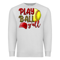 Dove Grey Play Ball Y'all Softball Premium Sweatshirt - BundleAndBundleShop
