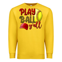 Lemon Play Ball Y'all Softball Premium Sweatshirt - BundleAndBundleShop