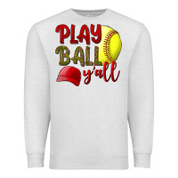 Oatmeal Heather Play Ball Y'all Softball Premium Sweatshirt - BundleAndBundleShop