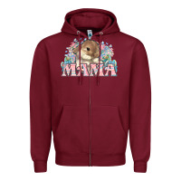 Burgundy Easter Bunny Mama  mother's day Zipper Hoodie - HowdyJamesFarm