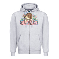 Heather Grey Easter Bunny Mama  mother's day Zipper Hoodie - HowdyJamesFarm