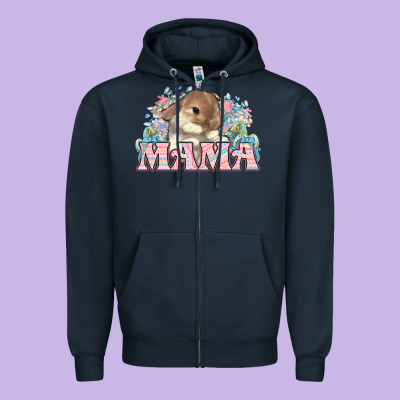 Easter Bunny Mama  Mother's Day Zipper Hoodie Designed By Howdyjamesfarm