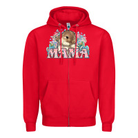 Red Easter Bunny Mama  mother's day Zipper Hoodie - HowdyJamesFarm